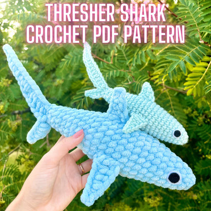 Thresher Shark Crochet Pattern | Anxious Shark Amigurumi PDF | LOW SEW!