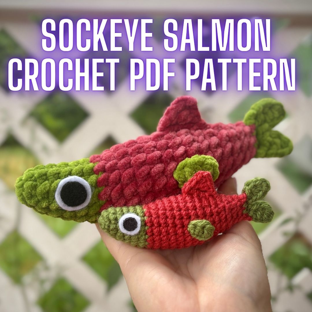 Sockeye Salmon Crochet Pattern | Amigurumi PDF | Low Sew!
